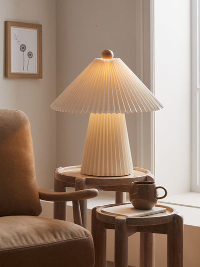 Next MADE.COM Cream Lila Pleated Table Lamp 52cm- Buy online at McGrocer