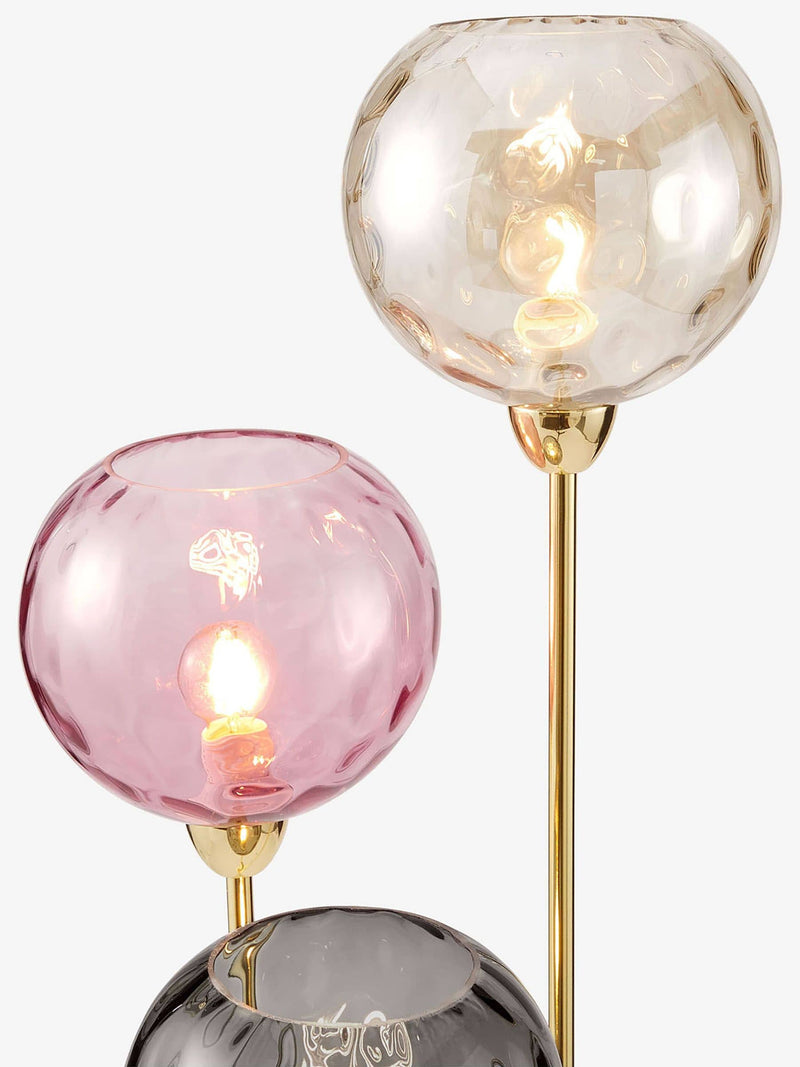 MADE.COM Ilaria pink floor lamp brass base - British product