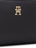 Tommy Hilfiger black monogram textured crossbody camera bag (British brand)