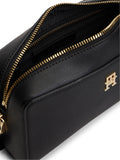 Tommy Hilfiger black monogram textured crossbody camera bag (British brand)