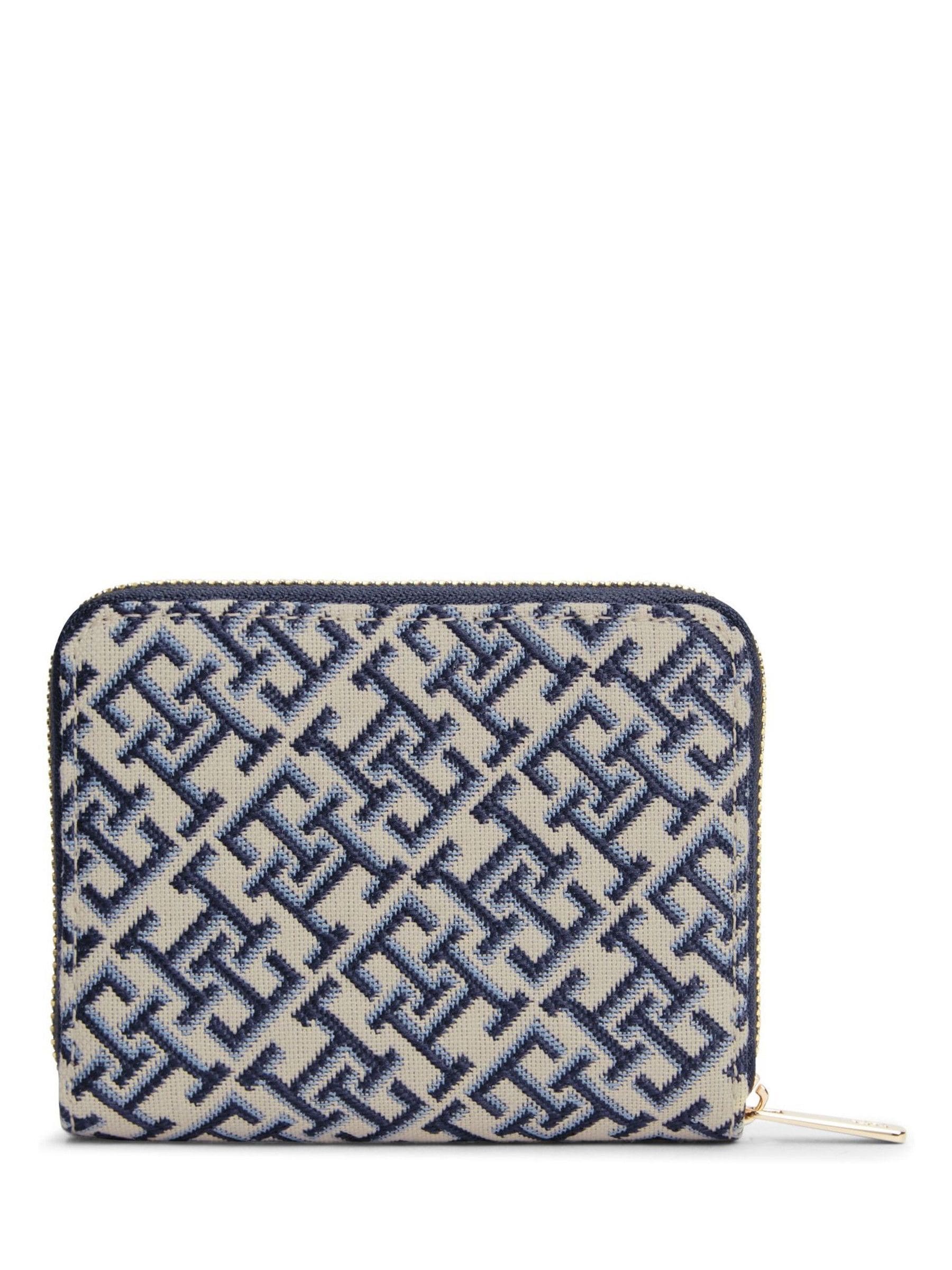 Tommy Hilfiger wallet blue monogram jacquard 12cm - British product