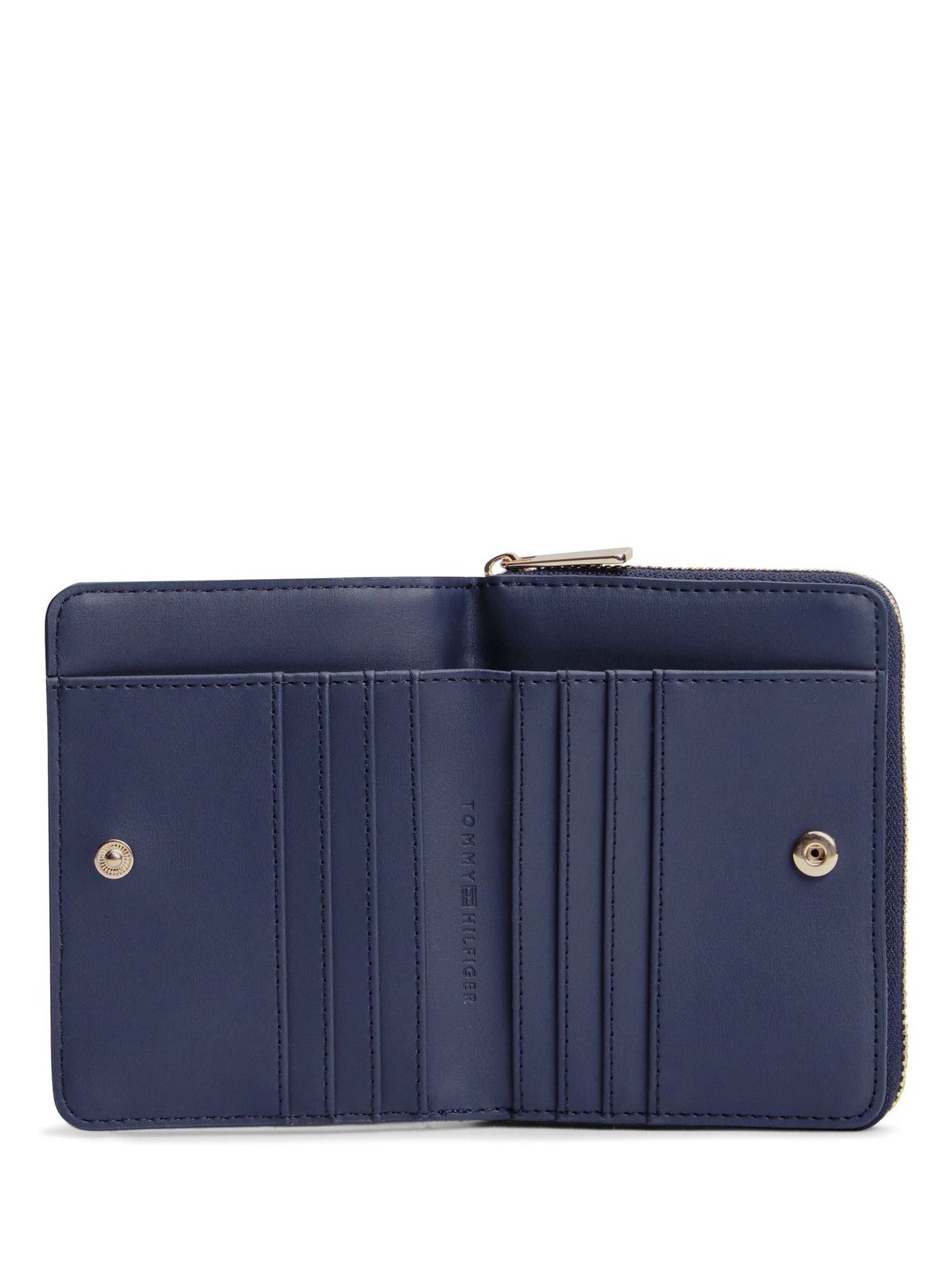 Tommy Hilfiger wallet blue monogram jacquard 12cm - British product