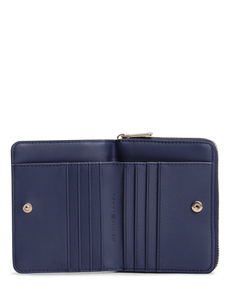 Tommy Hilfiger wallet blue monogram jacquard 12cm - British product