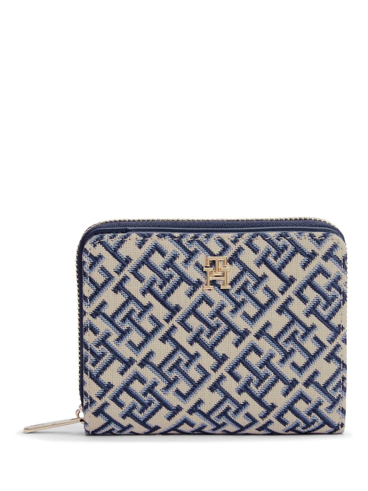 Tommy Hilfiger wallet blue monogram jacquard 12cm - British product