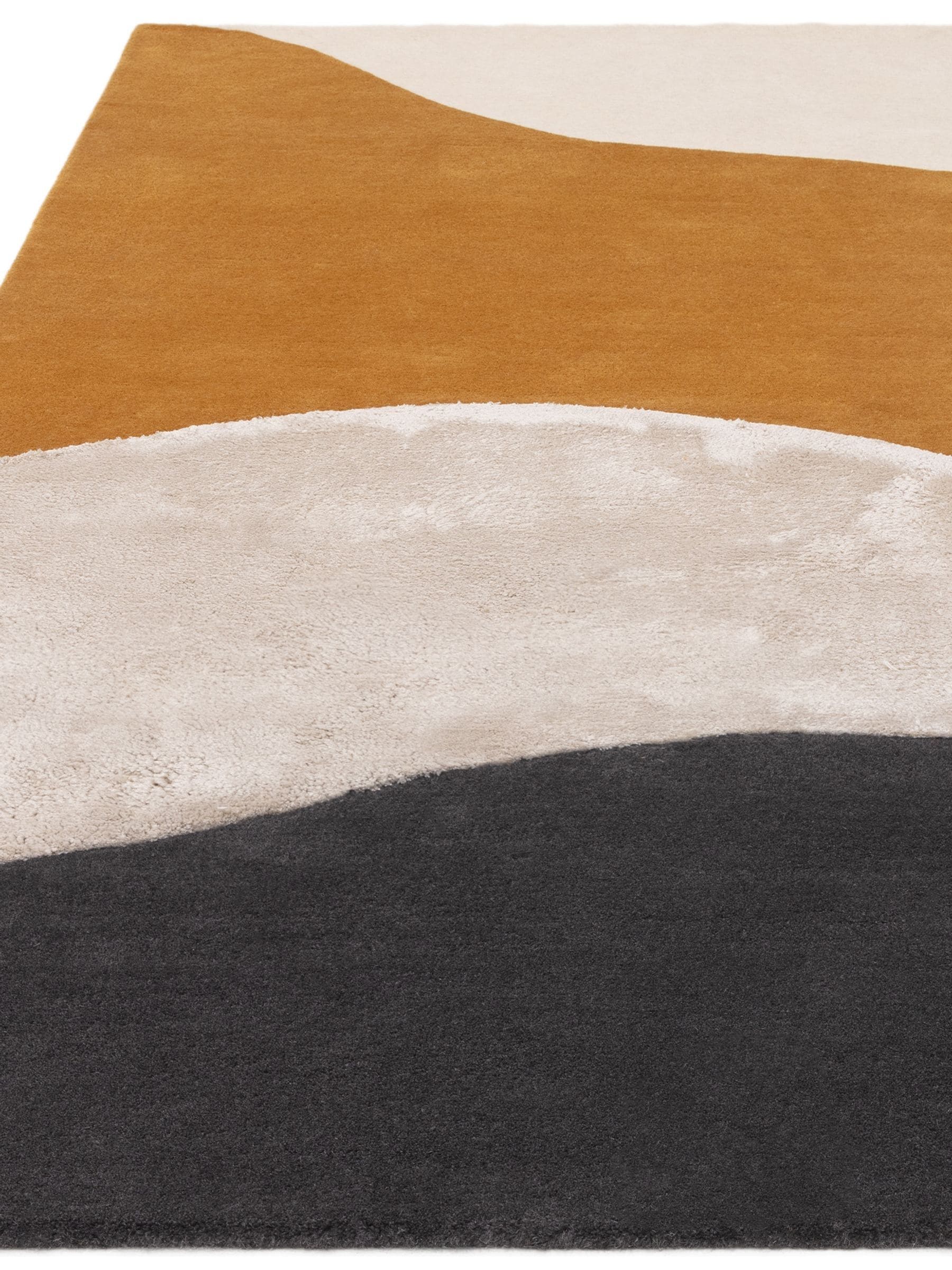 Asiatic Rugs Matrix Ochre Signature Rug geometric wool blend, imported from the UK