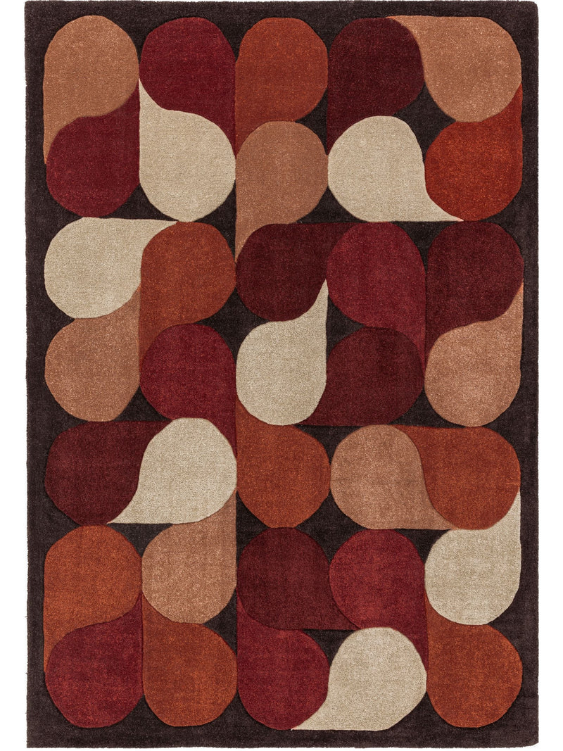 Asiatic Rugs Red Romy Jive rug hand tufted polyester, imported from the UK
