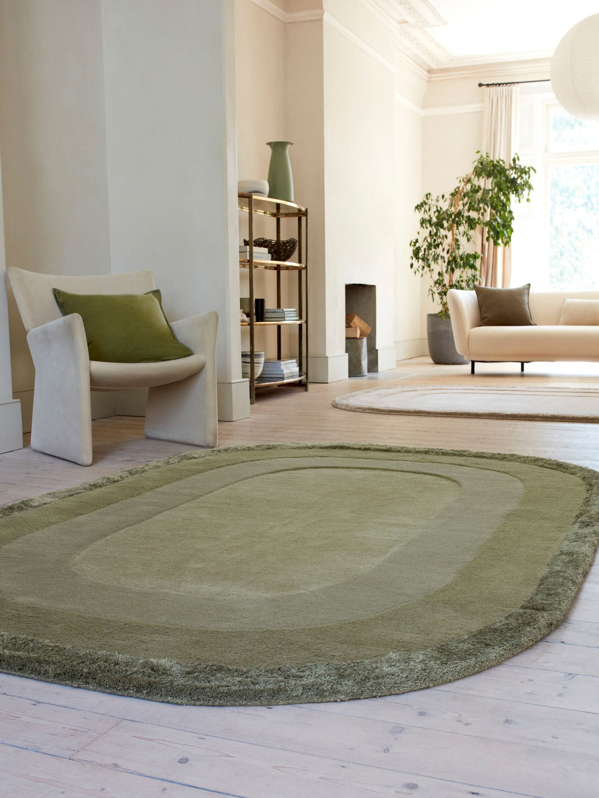 Asiatic Rugs Sage Halo rug hand-carved wool viscose - British product