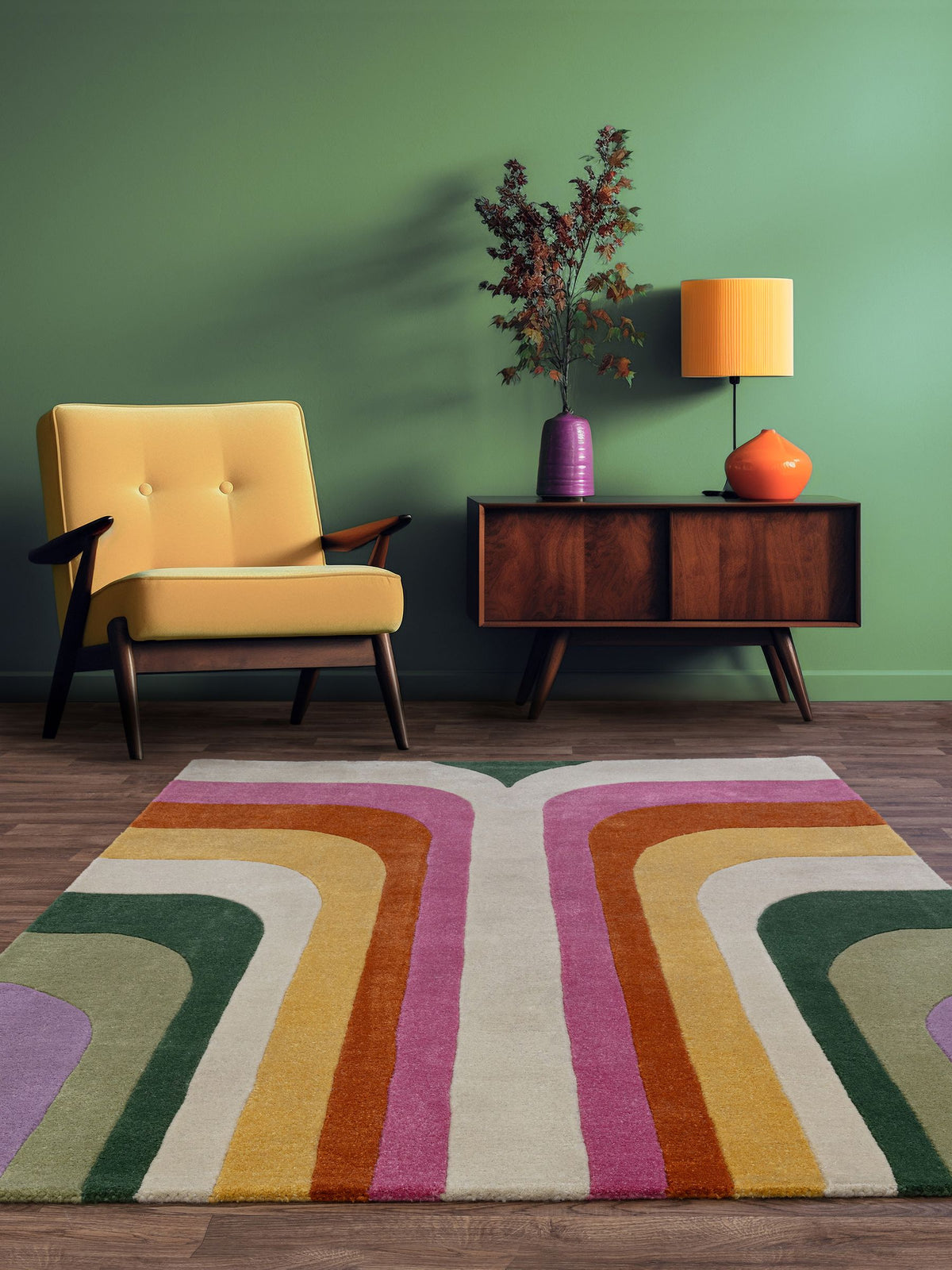 Asiatic Rugs pink Romy retro rug, imported from the UK