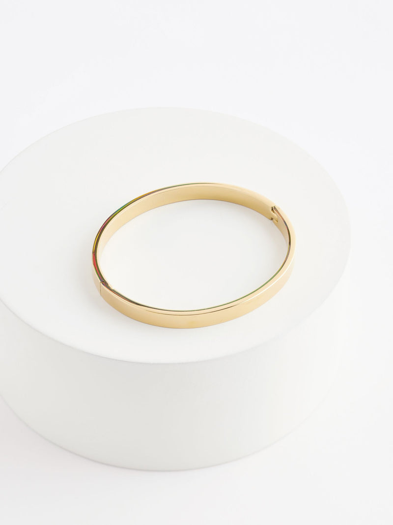 Silver Tone Waterproof Stainless Steel Bangle