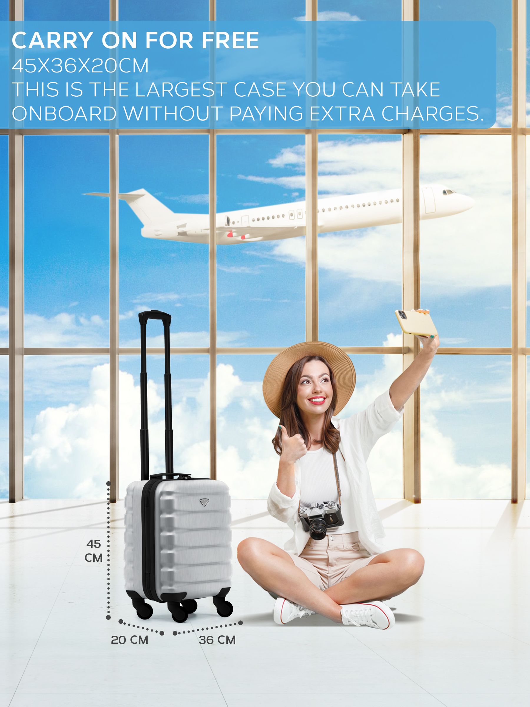 Flight Knight silver underseat cabin bag - British product