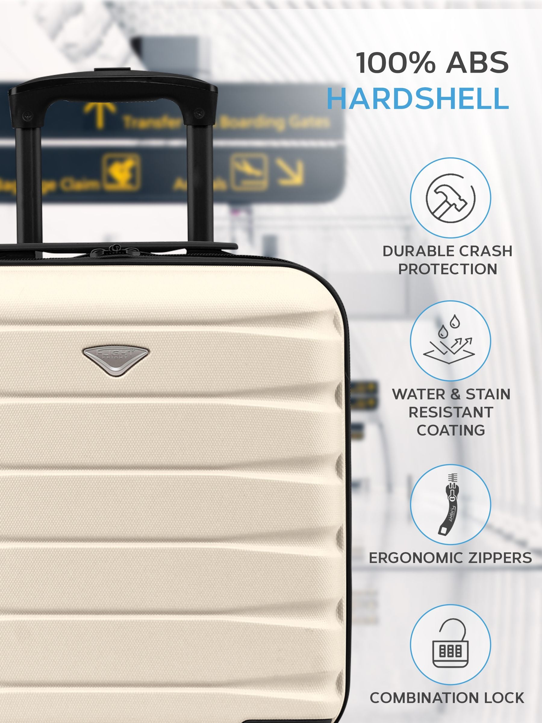 Flight Knight cream underseat cabin bag 45cm - British product