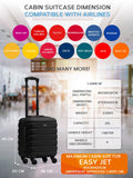Flight Knight black ABS underseat cabin luggage 45x36x20cm, imported from the UK