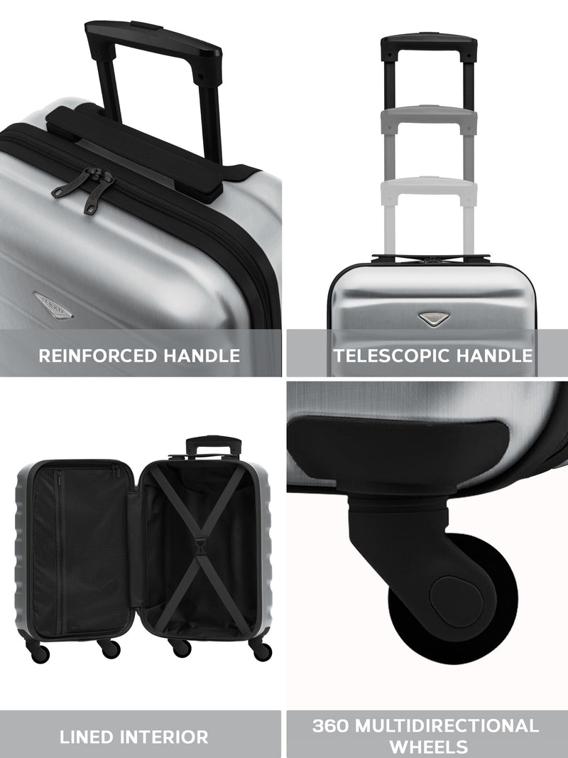 Flight Knight silver ABS cabin carry-on case - British product