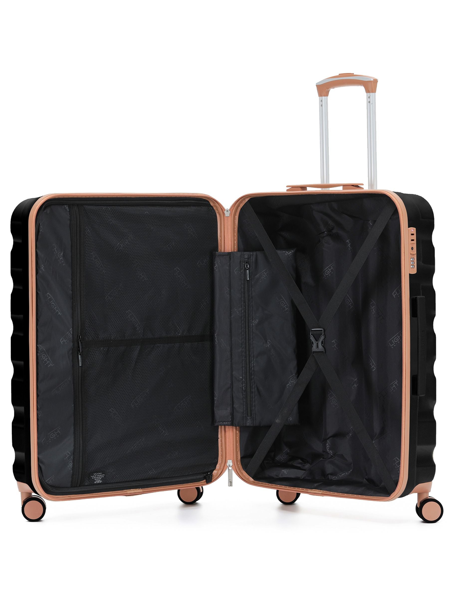 Flight Knight black 3-piece luggage set (British brand)