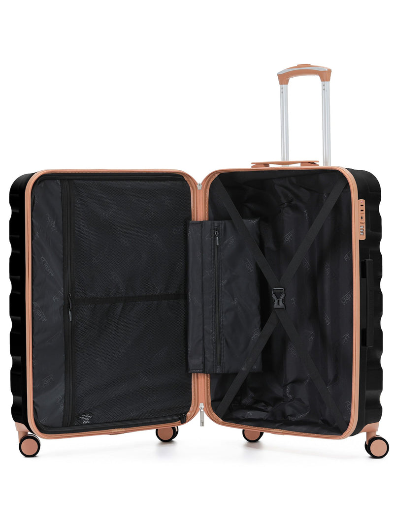 Flight Knight black 3-piece luggage set (British brand)