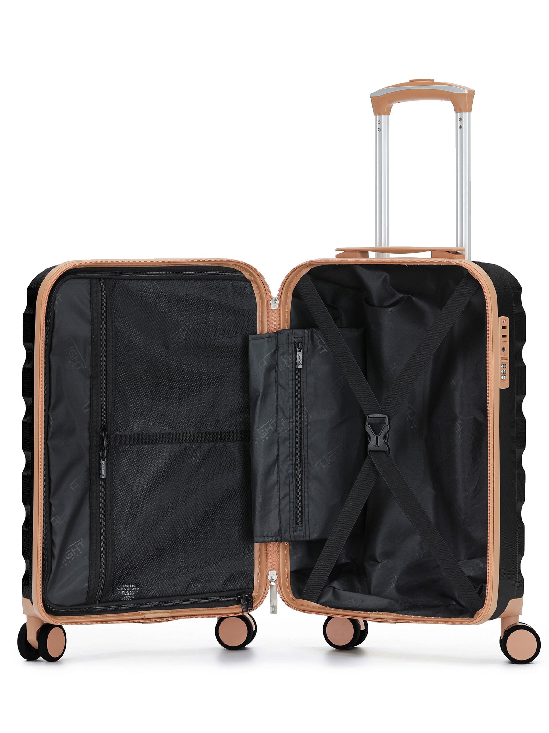Flight Knight black 3-piece luggage set (British brand)
