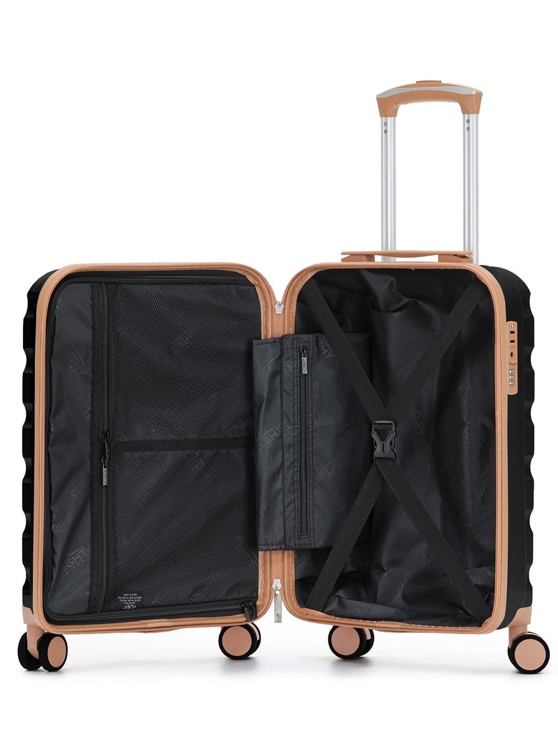Flight Knight black 3-piece luggage set (British brand)