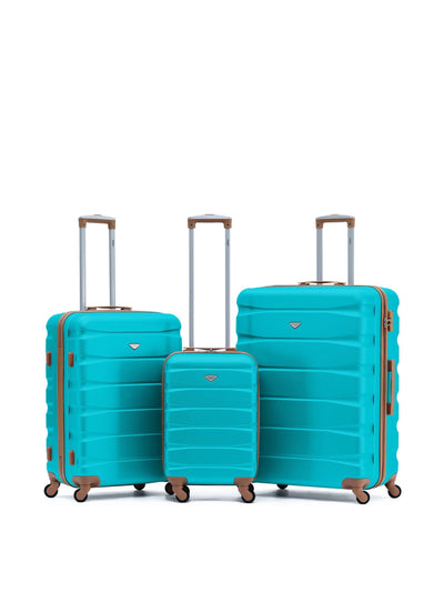 Next Flight Knight Blue Hard Case Suitcase Set of 3 (Cabin, Medium, Large)- Buy online at McGrocer