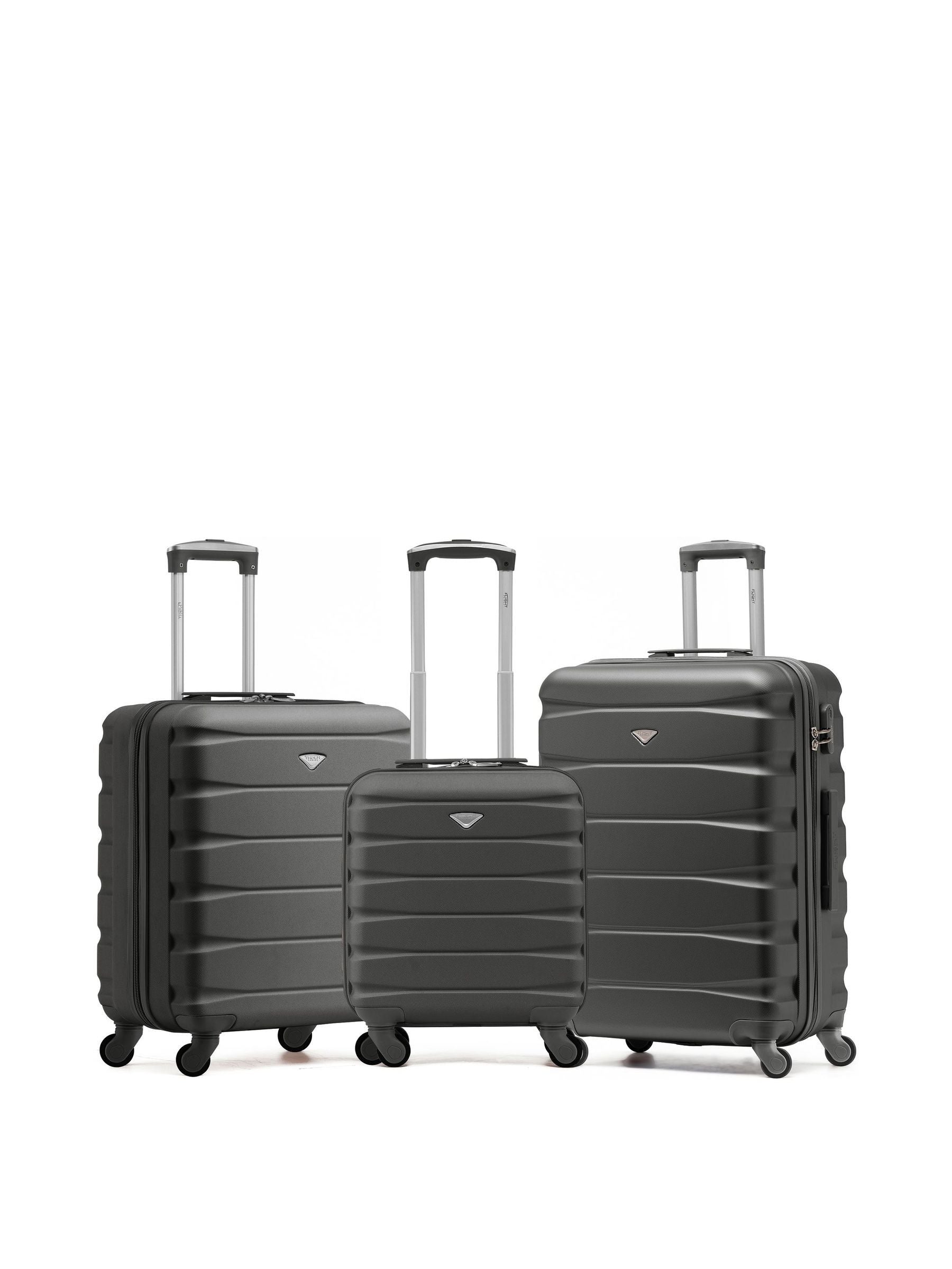 Flight Knight grey suitcase set underseat overhead large, UK version