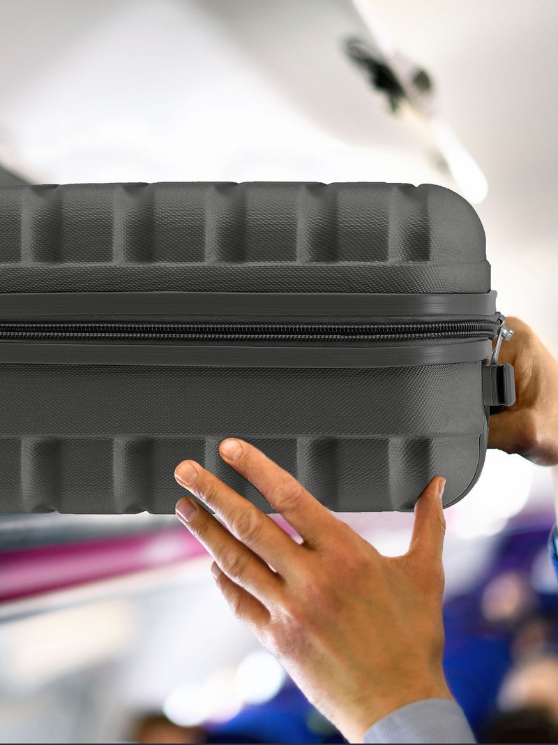 Flight Knight grey suitcase set underseat overhead large, UK version