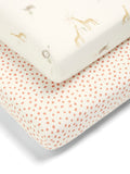 Mamas & Papas Jungle Cream 2 pack cotbed fitted sheets, imported from the UK