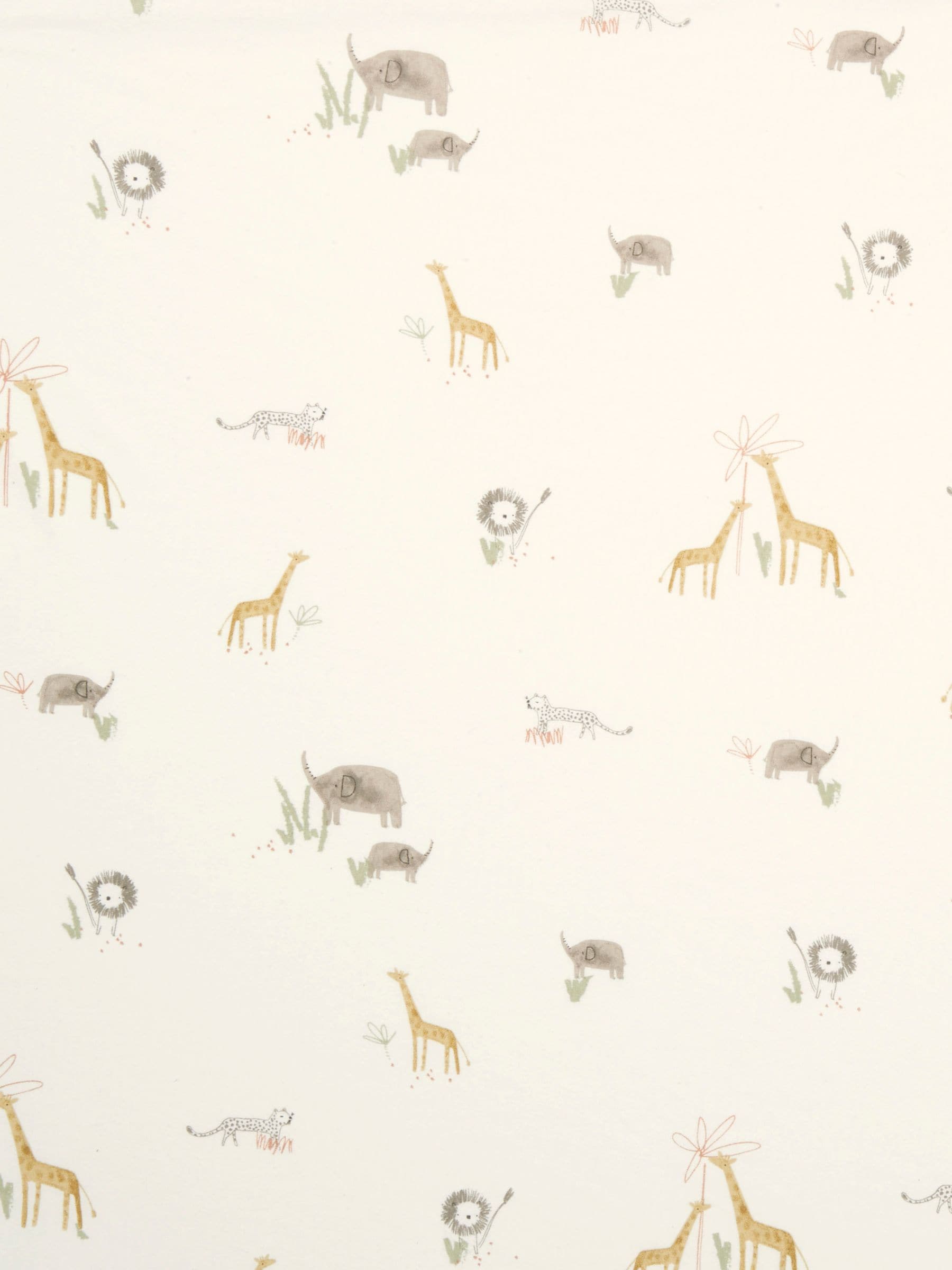 Mamas & Papas 2 Pack Jungle Cream 100% Cotton Cotbed Fitted Sheets