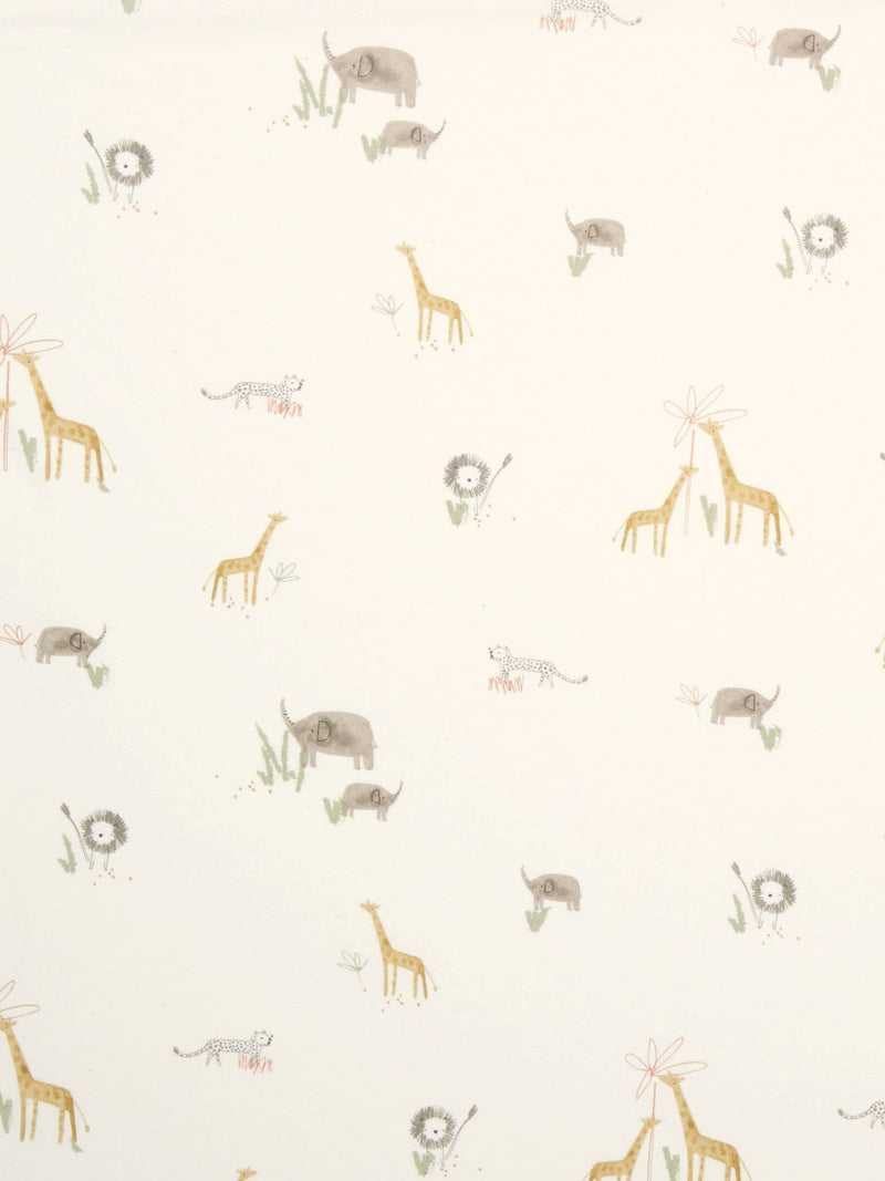Mamas & Papas 2 Pack Jungle Cream 100% Cotton Cotbed Fitted Sheets