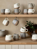 Alphabet speckle glazed mug cream grey 10cm - British product