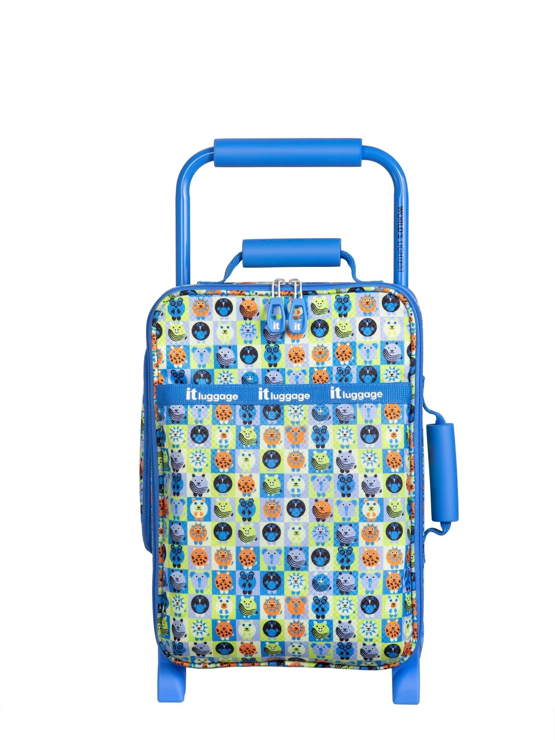 IT Luggage Blue Curisoity Minimals kiddies suitcase (British brand)