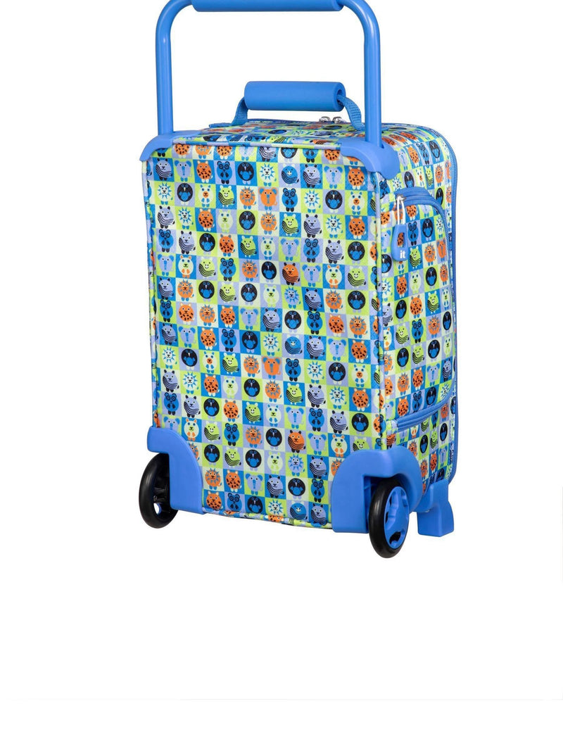 IT Luggage Blue Curisoity Minimals kiddies suitcase (British brand)