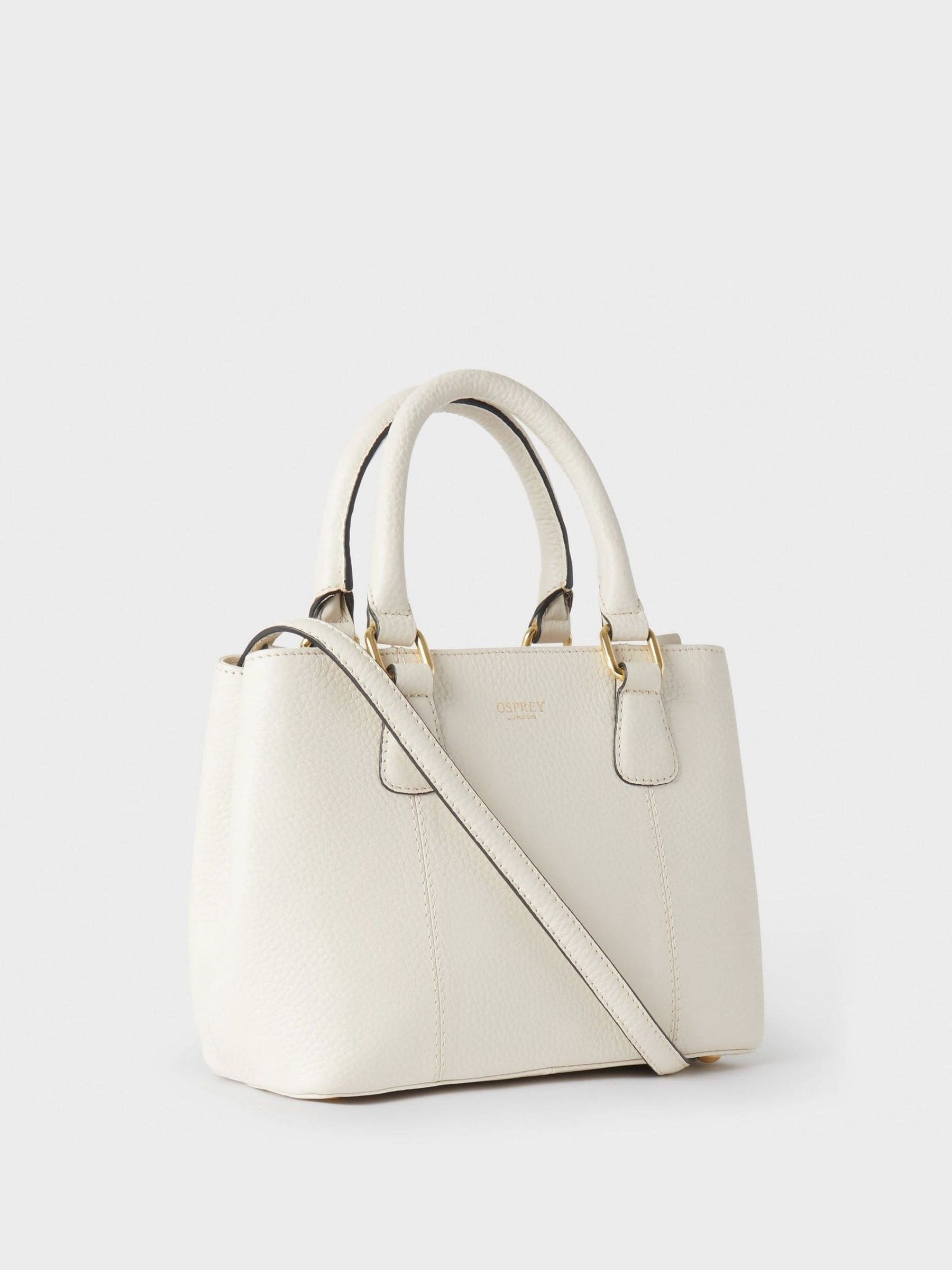 Osprey London Mini Adaline white leather grab bag (British brand)