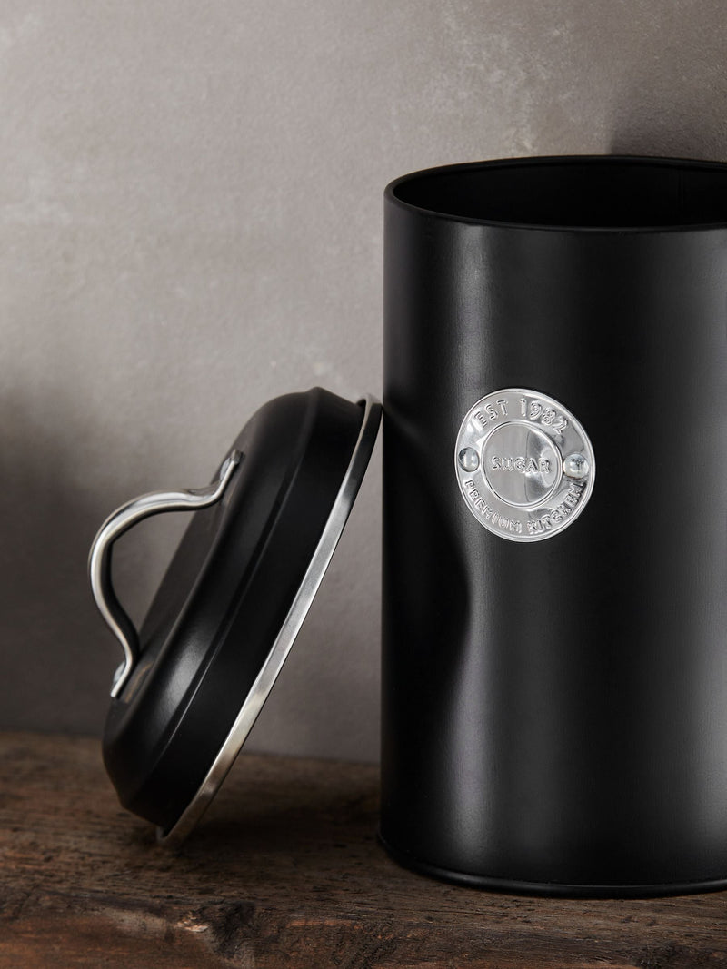 Cream Badge Set of 2 Metal Storage Jars for Tea, Coffee & Sugar - British product
