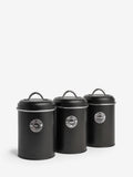 Cream Badge Set of 2 Metal Storage Jars for Tea, Coffee & Sugar - British product