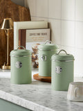 Cream Badge Set of 2 Metal Storage Jars for Tea, Coffee & Sugar