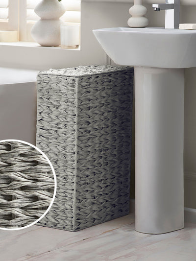 Next Hepworth Grey Wicker Effect Slimline Laundry Basket- Buy online at McGrocer