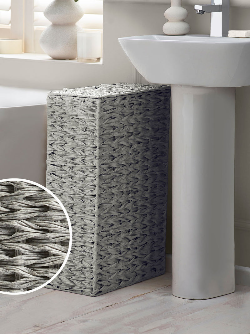 Grey Hepworth Wicker Effect Slimline Laundry
