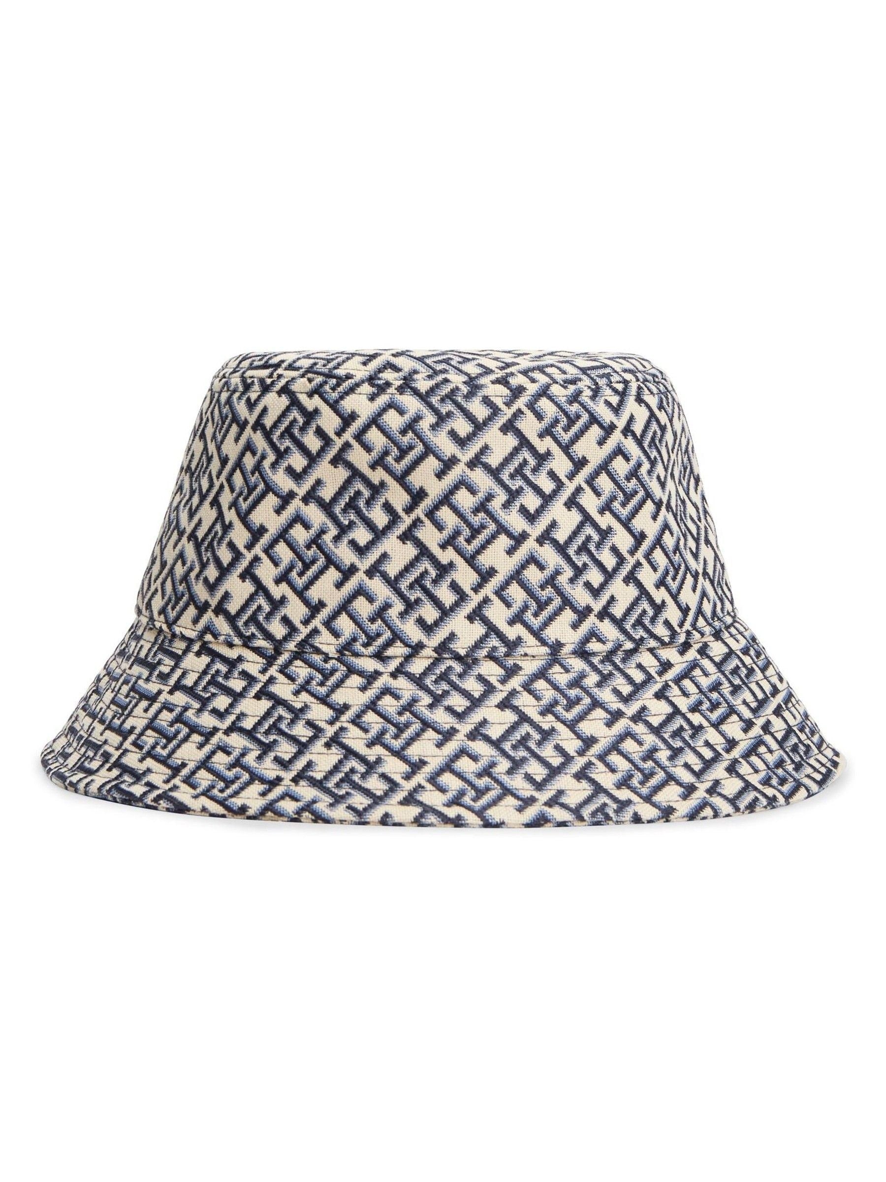 Tommy Hilfiger blue monogram jacquard bucket hat - British product