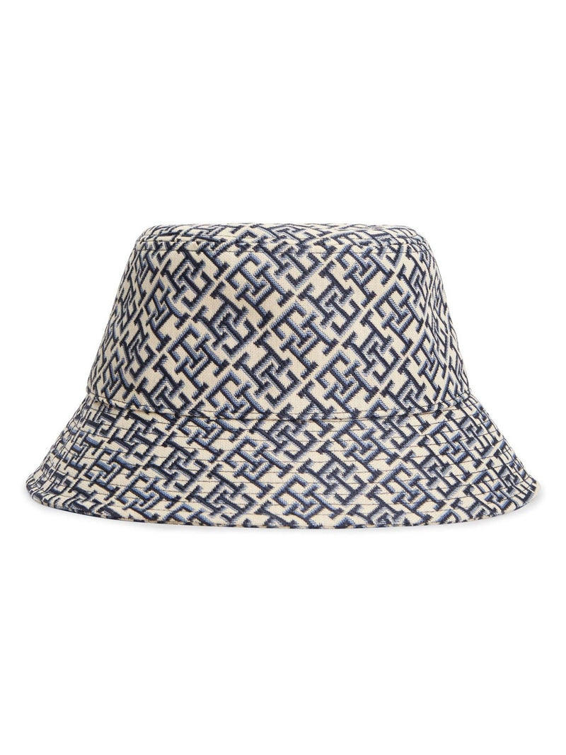Tommy Hilfiger blue monogram jacquard bucket hat - British product