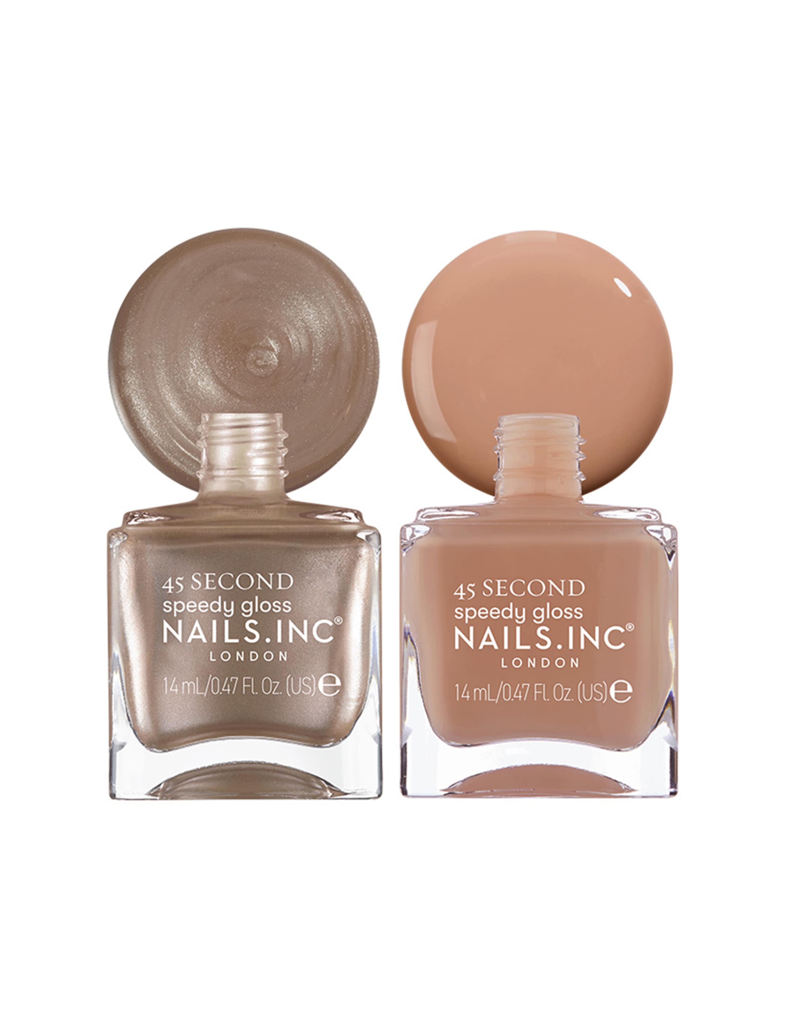 Nails.INC Mocha Mousse nail polish duo 2x14ml, imported from the UK