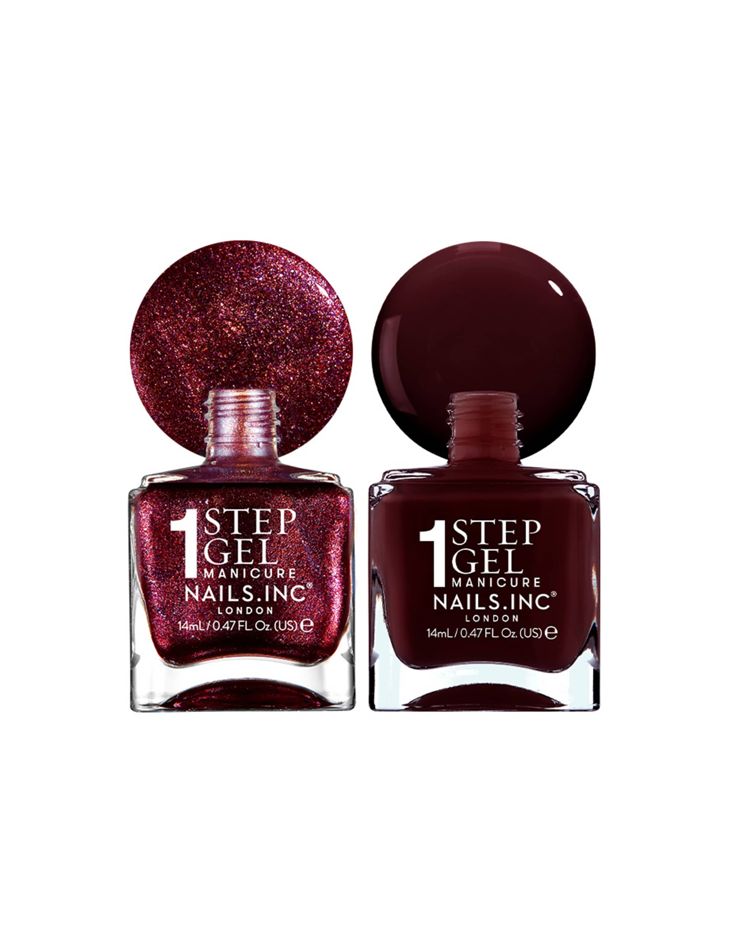 Nails Inc nail polish duo cherry noir shades, UK version