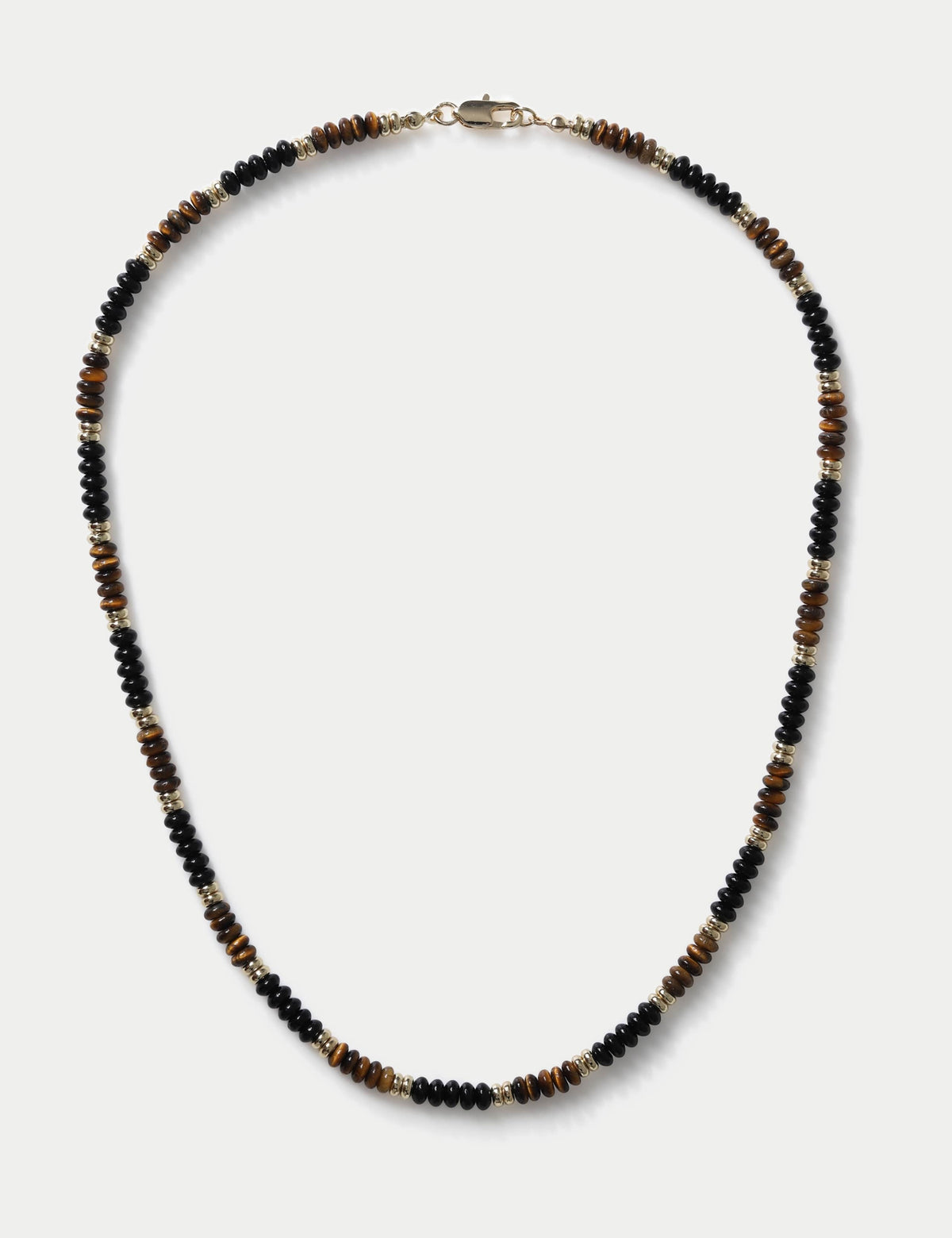 Natural stone bead necklace with resin and brass (British brand)