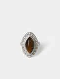 Natural stone diamond shape ring, UK version