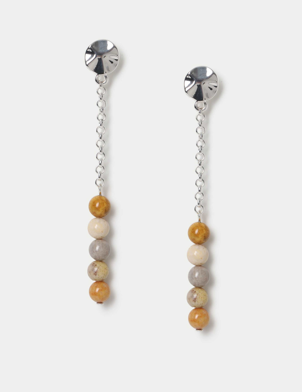 Natural stone drop earrings, UK version