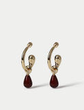 Autograph Natural Stone Drop Hoop Earrings, 60mm - British product