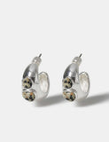 M&S natural stone inlay hoop earrings for women (British brand)