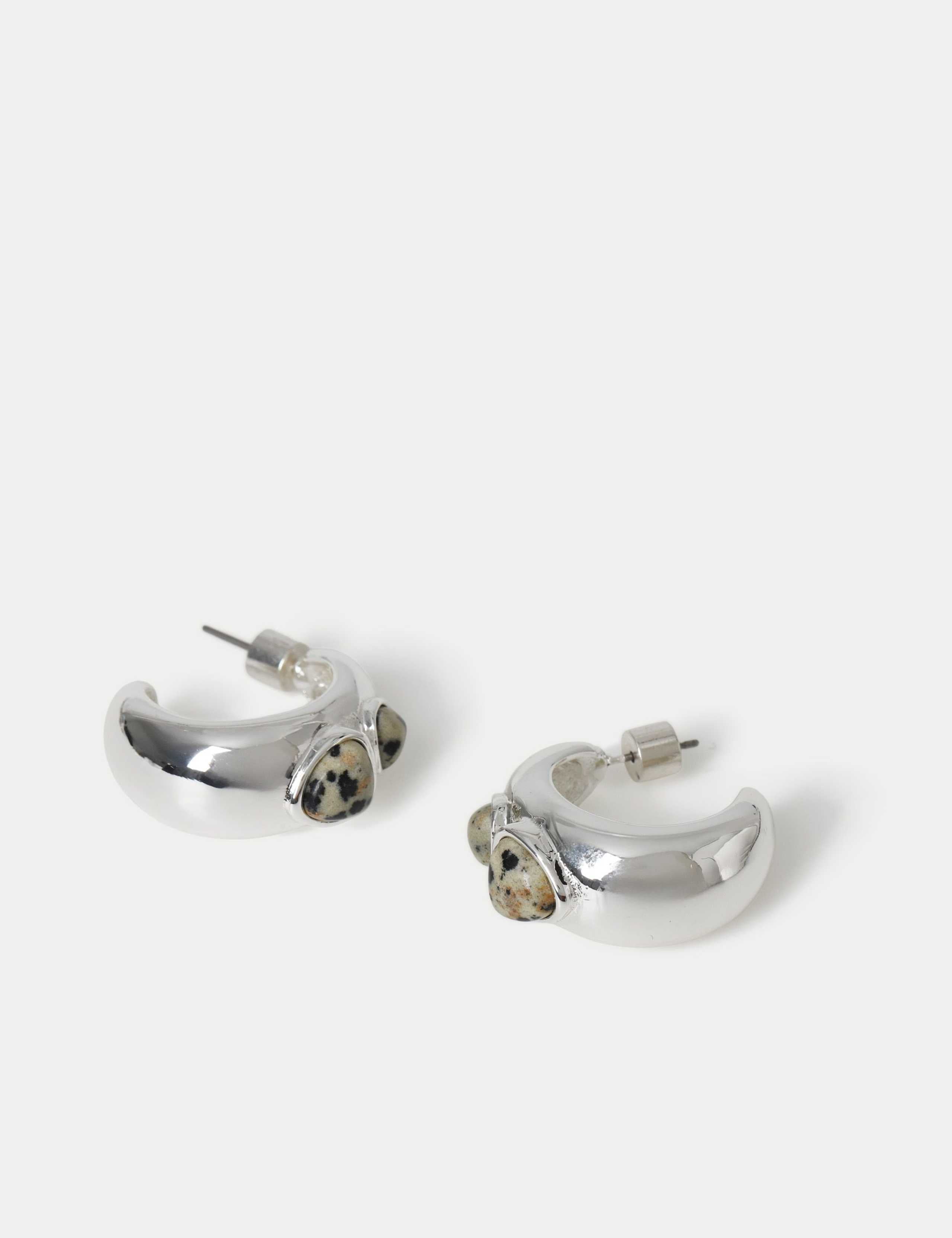 M&S natural stone inlay hoop earrings for women (British brand)
