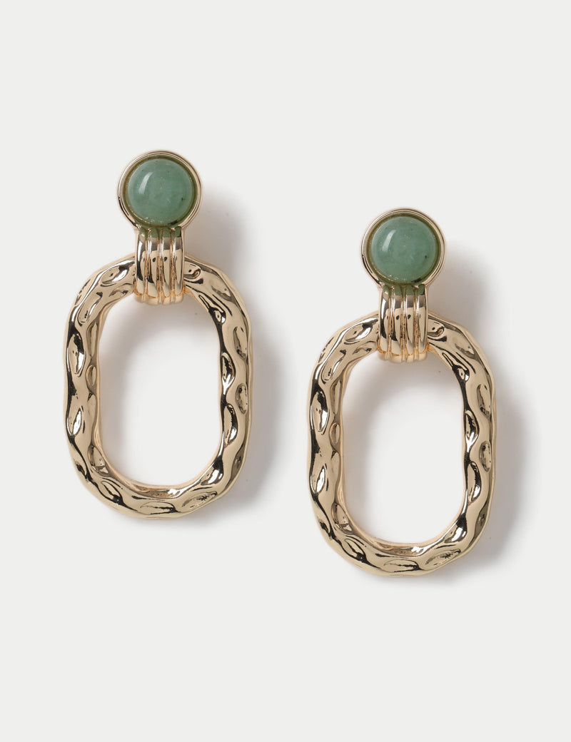 Natural stone link door knocker earrings, imported from the UK