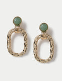 Natural stone link door knocker earrings, imported from the UK