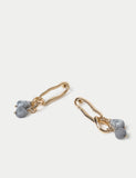 Natural stone link drop earrings, imported from the UK