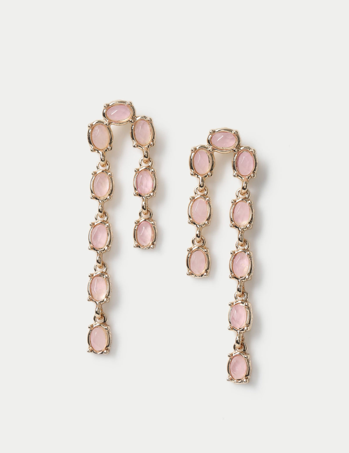 Natural Stone Skinny Drop Earrings (British brand)